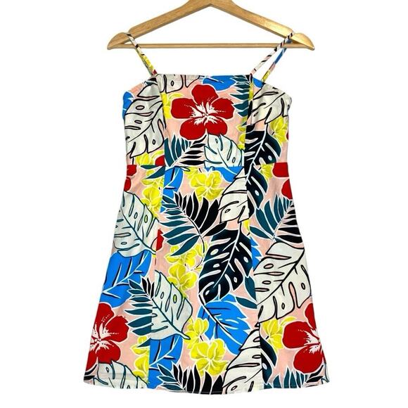 Hibiscus Mini Dress Womens S Tropicalcore Y2K Coquette Coconut Girl Summer Beach - Picture 7 of 11